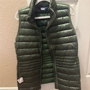 Lands' End Forest Green Quilted Vest